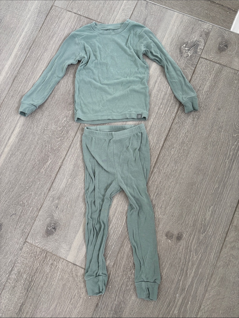 Toddler Bamboo Two Piece Pajama Set in Sage Green